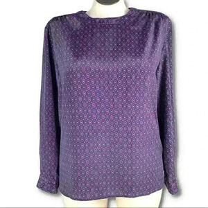 SK & Company Womens top size 14 purple geometric vintage 80s 90s